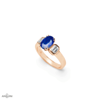 Anello Zaffiro Doppie Griffe
