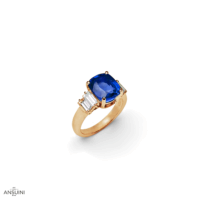 Anello Zaffiro Griffe e Baguettes - immagine 2