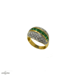 Anello Pavè e Smeraldi Anni 80