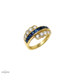 Anello Brillanti Zaffiri Anni 80