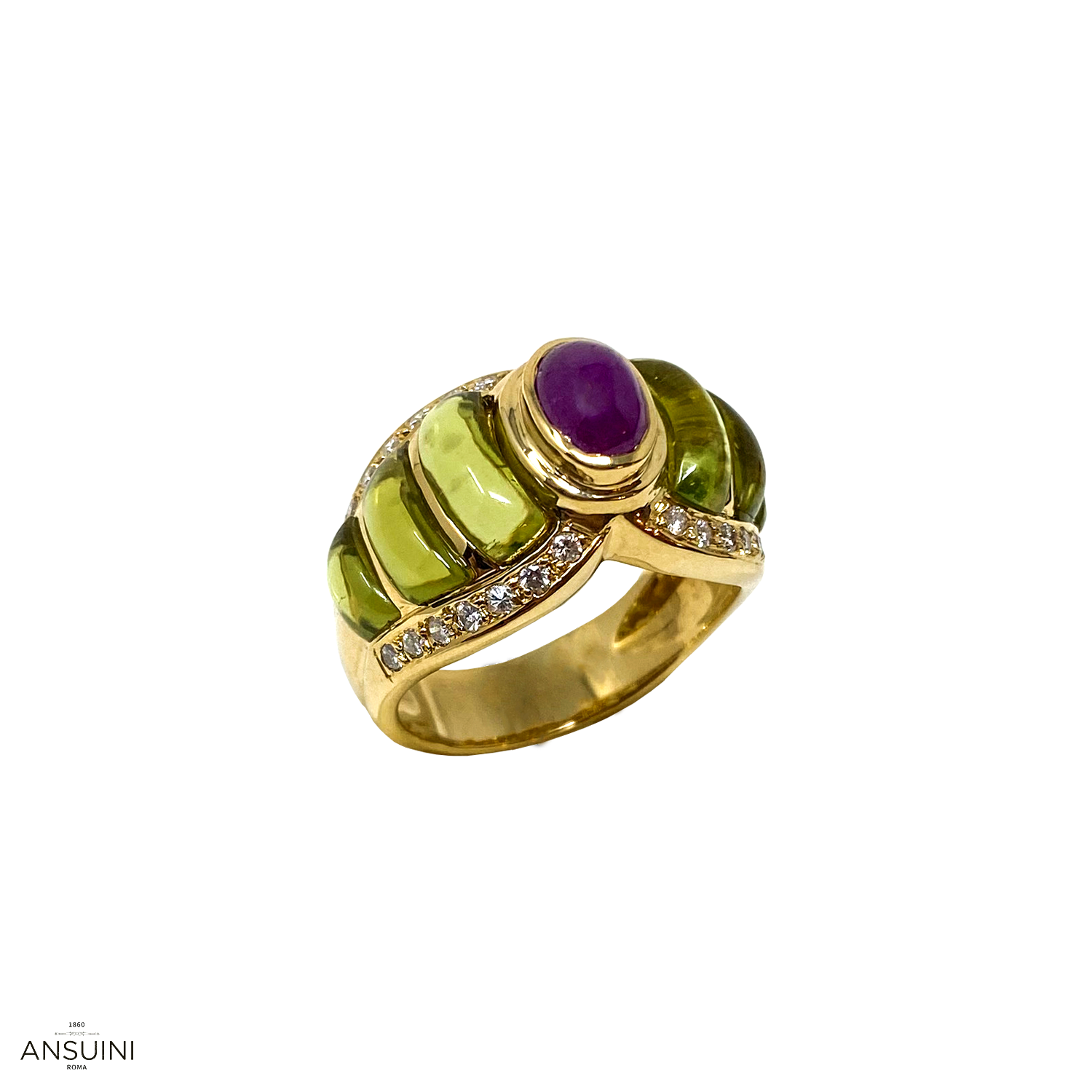 Ruby and Peridots Ring 80s