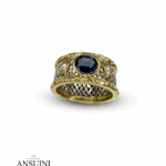 Anello Zaffiro e diamanti anni 80
