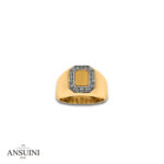 Anello Sigillo Ottagonale con Diamanti
