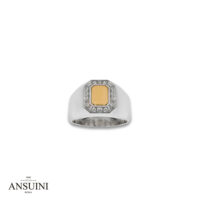 Anello Sigillo Ottagonale con Diamanti - immagine 2