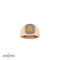 Anello Sigillo Ottagonale con Diamanti - immagine 4